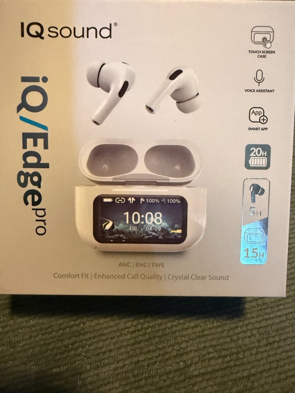 iQ/Edge Pro White Wireless Earbud Headphones